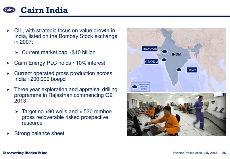 INVESTOR PRESENTATION – Cairn Energy Plc – slide 25