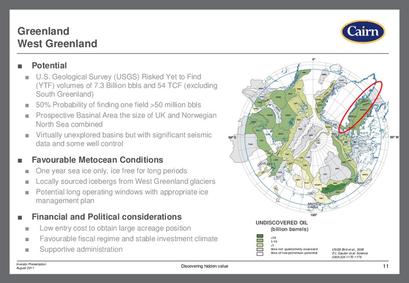 AUGUST 2011 INVESTOR PRESENTATION – Cairn Energy Plc – slide 10
