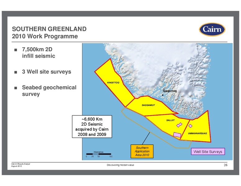 2010 HALF YEARLY RESULTS – Cairn Energy Plc – slide 25