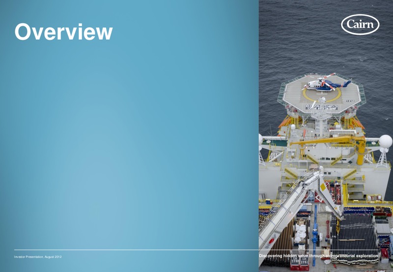 INVESTOR PRESENTATION – Cairn Energy Plc – slide 2