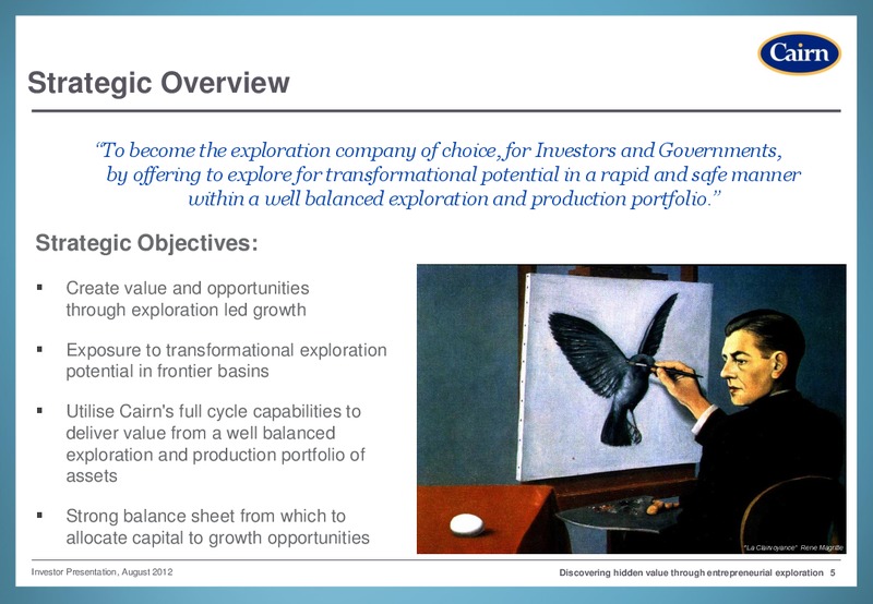 INVESTOR PRESENTATION – Cairn Energy Plc – slide 4