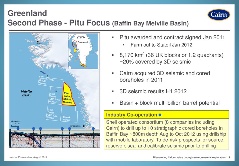 INVESTOR PRESENTATION – Cairn Energy Plc – slide 18