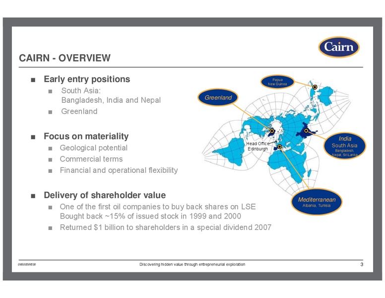 SANFORD BERNSTEIN CONFERENCE – Cairn Energy Plc – slide 2