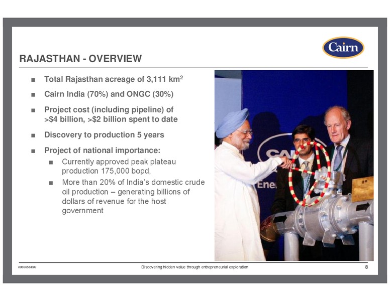 SANFORD BERNSTEIN CONFERENCE – Cairn Energy Plc – slide 7