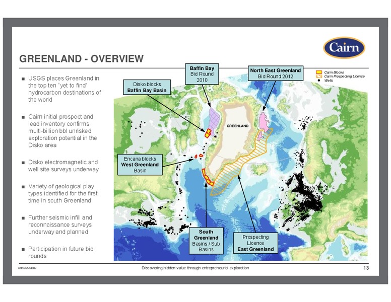 SANFORD BERNSTEIN CONFERENCE – Cairn Energy Plc – slide 12