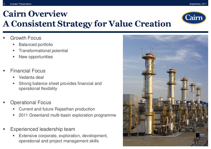 SANFORD BERNSTEIN CONFERENCE – Cairn Energy Plc – slide 2