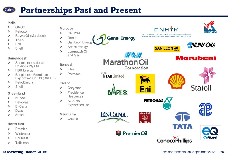 INVESTOR PRESENTATION – Cairn Energy Plc – slide 27