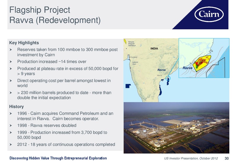 US INVESTOR PRESENTATION – Cairn Energy Plc – slide 29