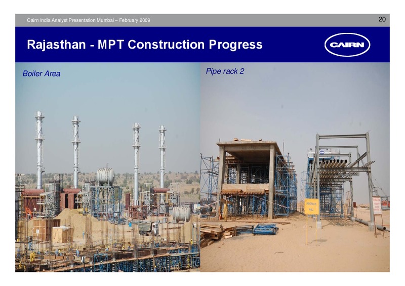 ANALYST PRESENTATION – Cairn India – slide 19