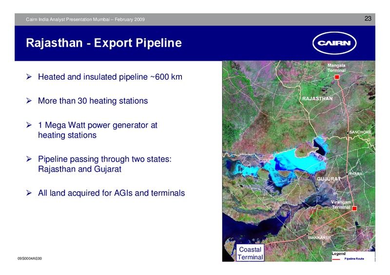 ANALYST PRESENTATION – Cairn India – slide 22