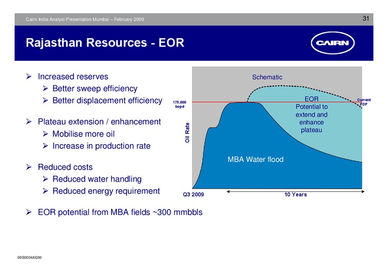 ANALYST PRESENTATION – Cairn India – slide 30