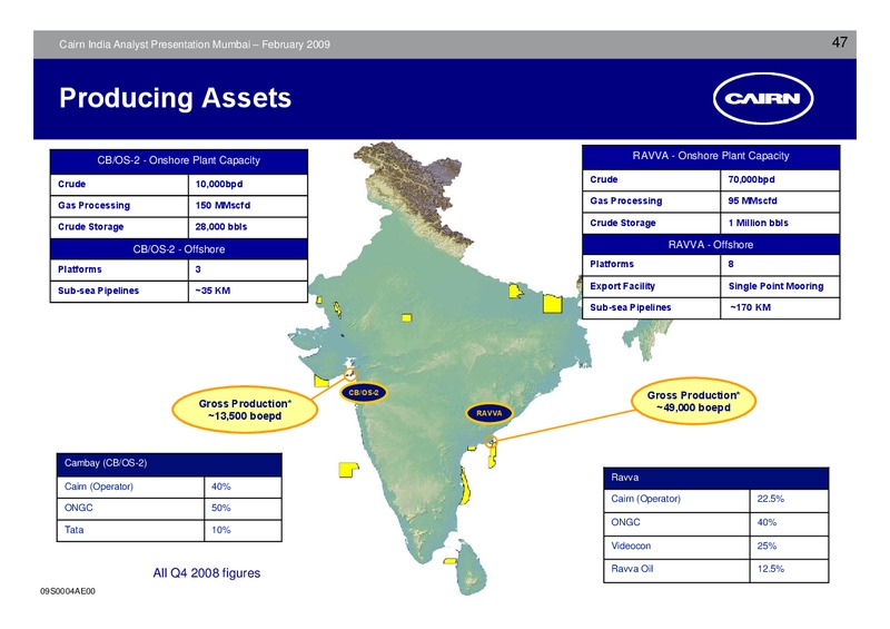 ANALYST PRESENTATION – Cairn India – slide 46