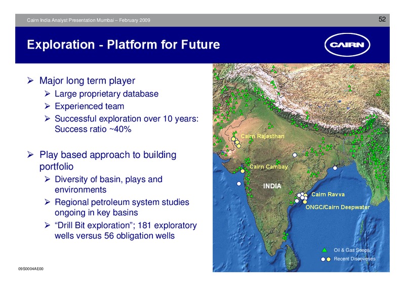 ANALYST PRESENTATION – Cairn India – slide 51