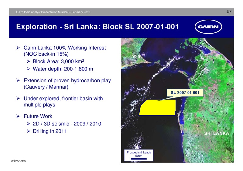 ANALYST PRESENTATION – Cairn India – slide 56