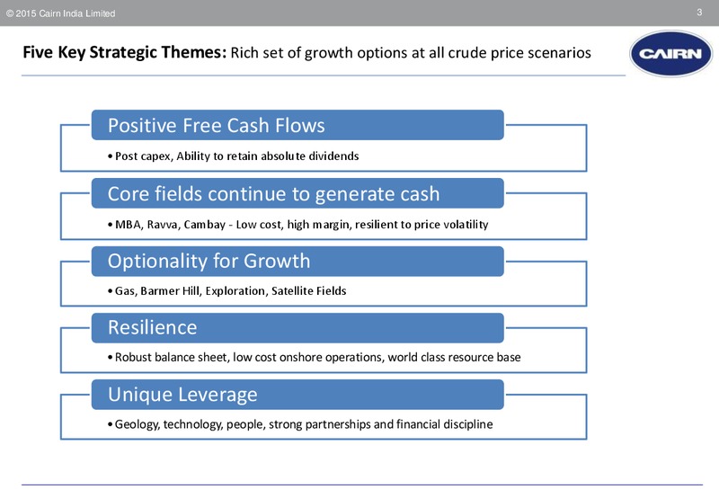 FY16 Guidance – Cairn India – slide 2