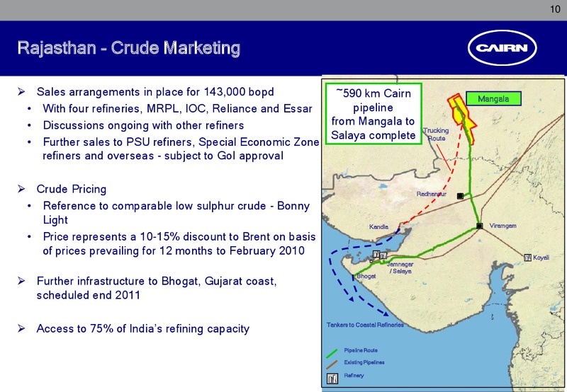 CORPORATE PRESENTATION – Cairn India – slide 9