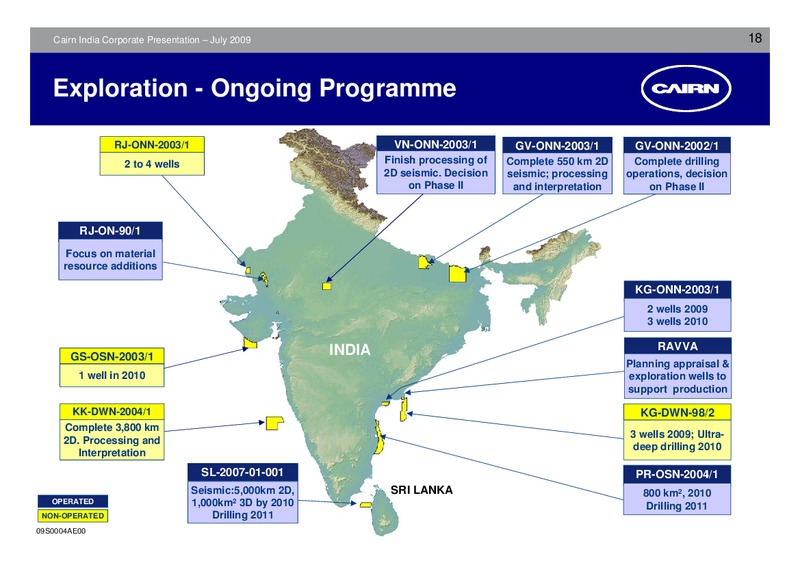 CORPORATE PRESENTATION – Cairn India – slide 17