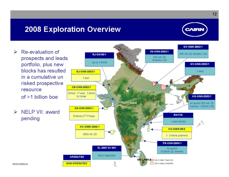 CORPORATE PRESENTATION – Cairn India – slide 11