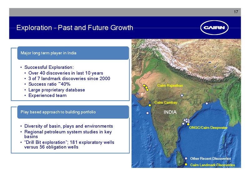 SEPTEMBER 2009 CORPORATE PRESENTATION – Cairn India – slide 16