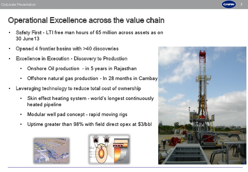 CORPORATE PRESENTATION – Cairn India – slide 6