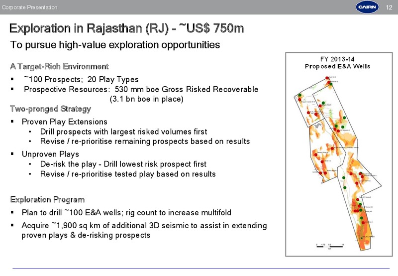 CORPORATE PRESENTATION – Cairn India – slide 11