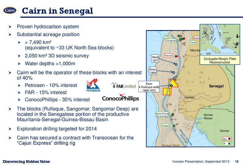 INVESTOR PRESENTATION – Cairn Energy Plc – slide 14