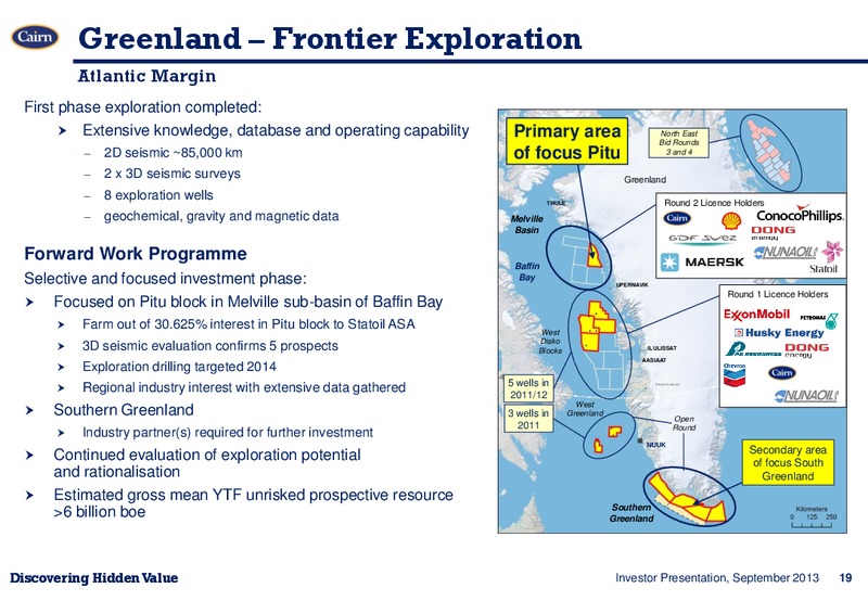 INVESTOR PRESENTATION – Cairn Energy Plc – slide 18