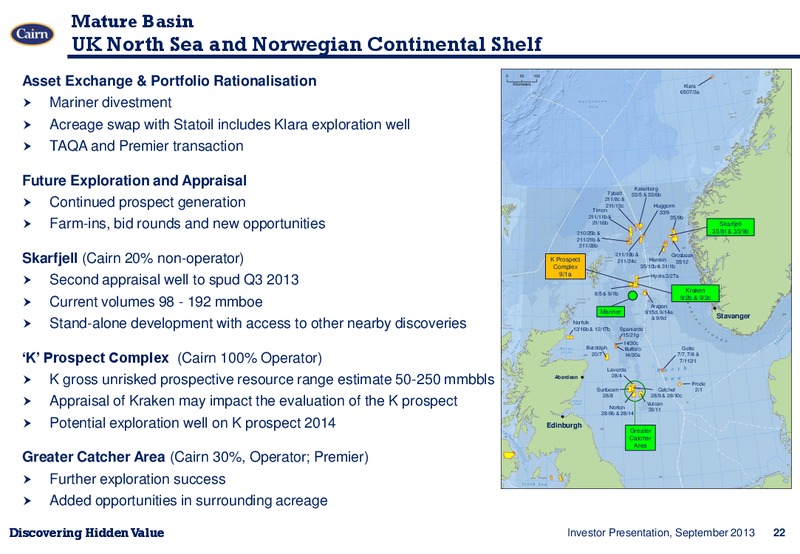 INVESTOR PRESENTATION – Cairn Energy Plc – slide 21