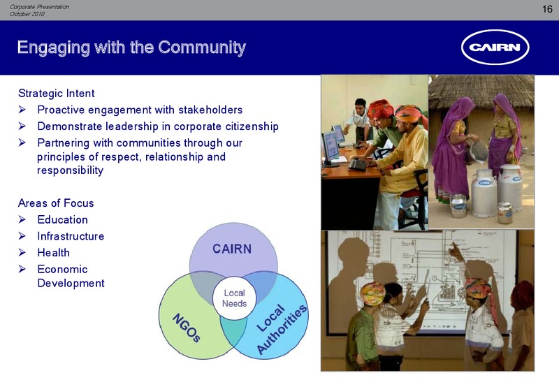 CORPORATE PRESENTATION – Cairn India – slide 15