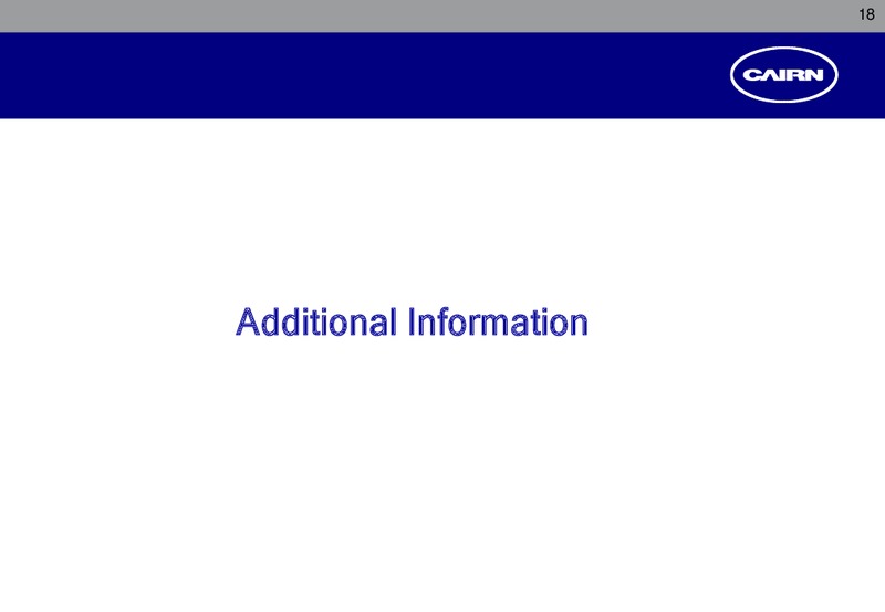 CORPORATE PRESENTATION – Cairn India – slide 17