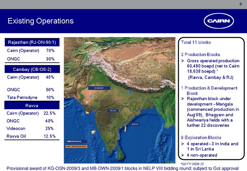 CORPORATE PRESENTATION – Cairn India – slide 3