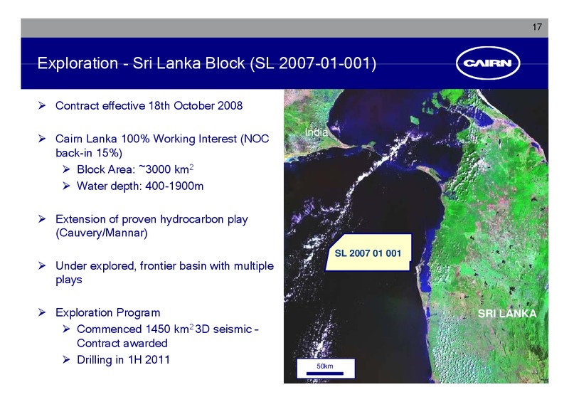 CORPORATE PRESENTATION – Cairn India – slide 16
