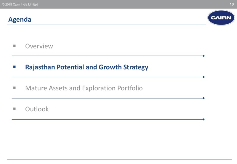 INVESTOR PRESENTATION – Cairn India – slide 9