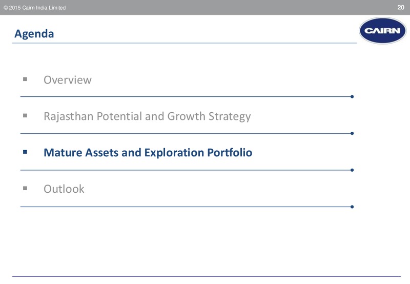 INVESTOR PRESENTATION – Cairn India – slide 19