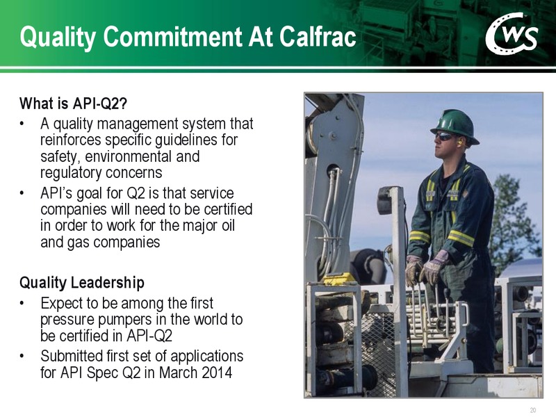 INVESTOR PRESENTATION – Calfrac Well Services Ltd. – slide 19