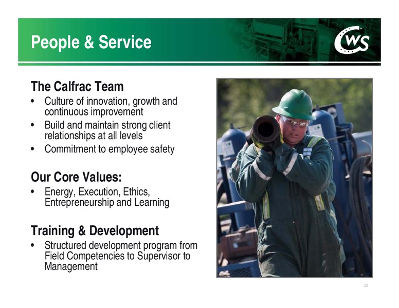 INVESTOR PRESENTATION – Calfrac Well Services Ltd. – slide 22