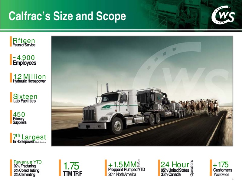 Investor Presentation – Calfrac Well Services Ltd. – slide 3