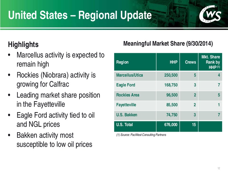 Investor Presentation – Calfrac Well Services Ltd. – slide 11