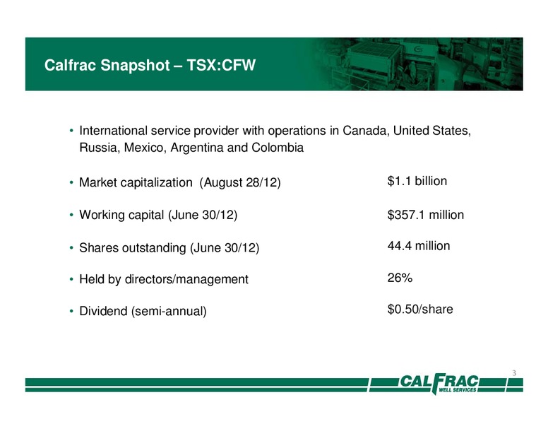 Barclays CEO Energy Power Conference – Calfrac Well Services Ltd. – slide 2