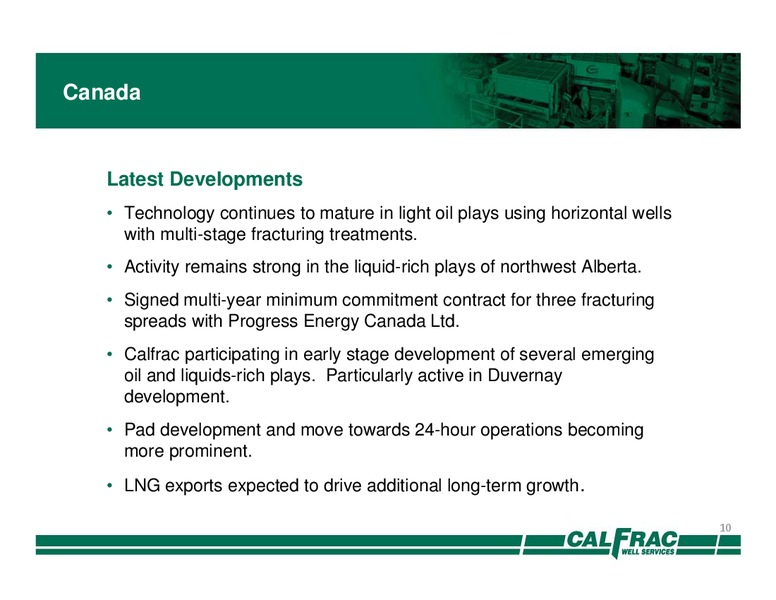 Barclays CEO Energy Power Conference – Calfrac Well Services Ltd. – slide 9