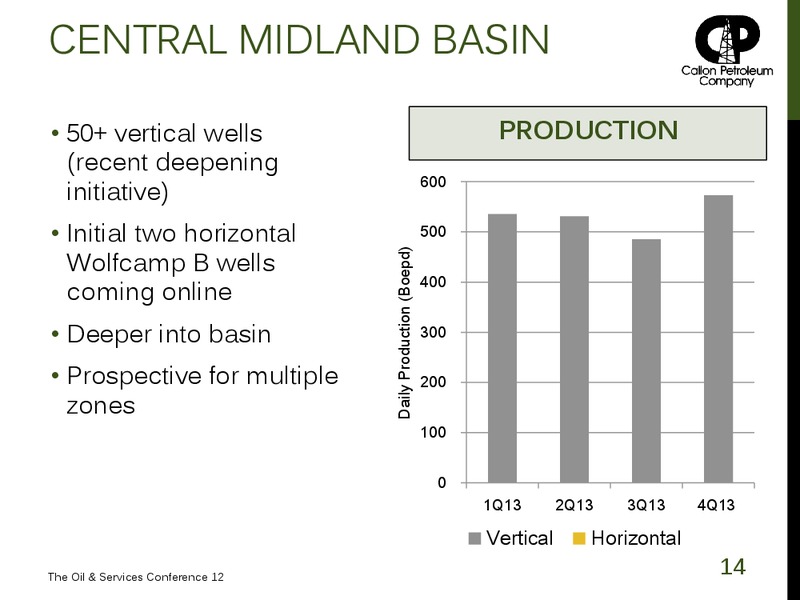 The Oil and Services Conference 12 – Callon Petroleum Co. – slide 13