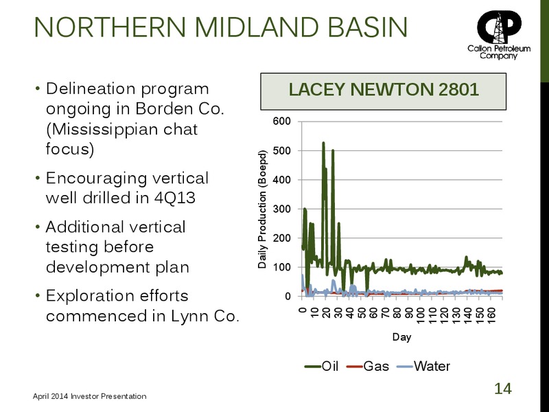 Investor Presentation – Callon Petroleum Co. – slide 13