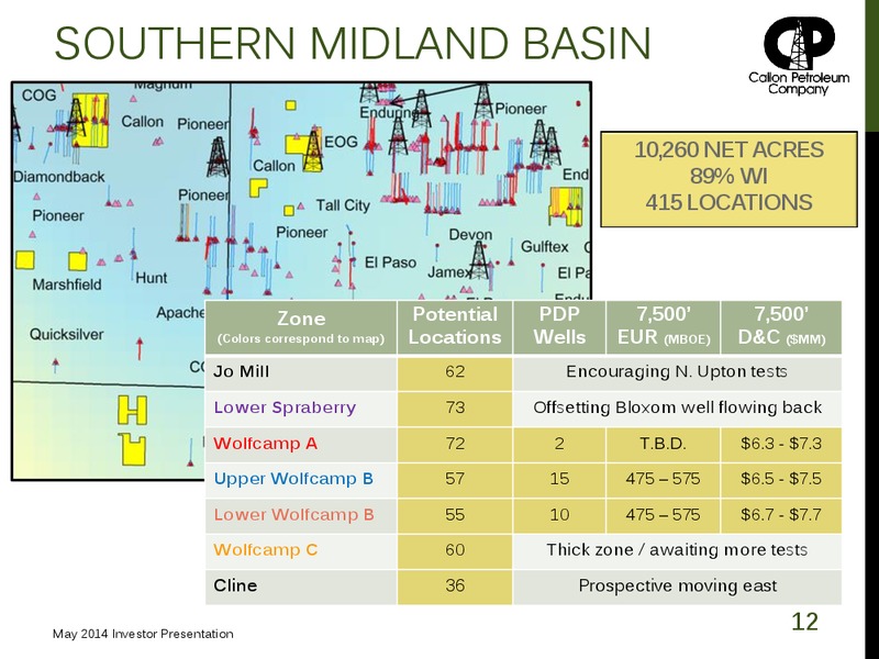 Investor Presentation – Callon Petroleum Co. – slide 11