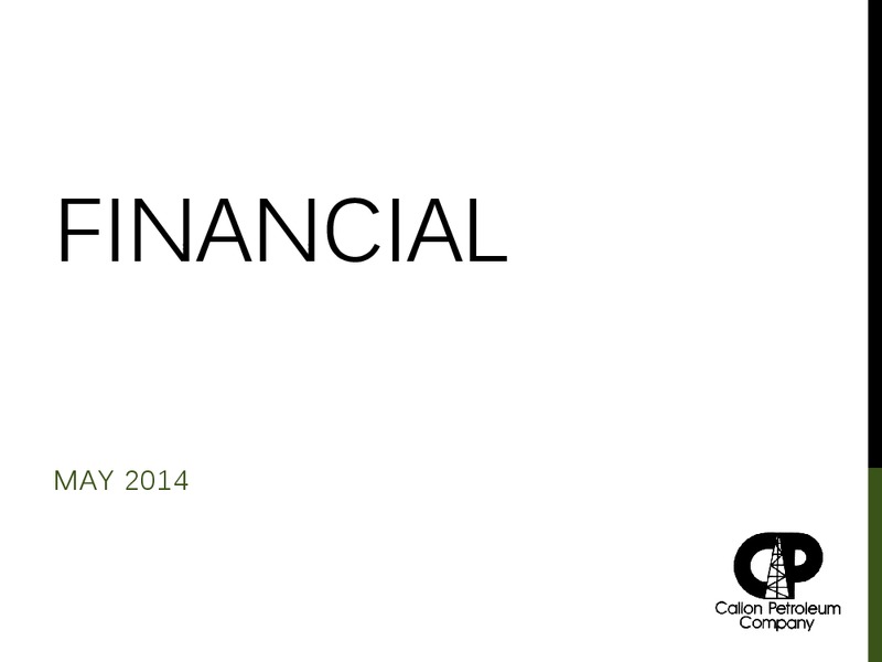 Investor Presentation – Callon Petroleum Co. – slide 15