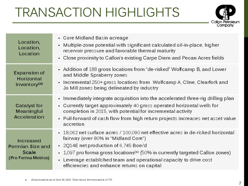 OGIS San Francisco – Callon Petroleum Co. – slide 6