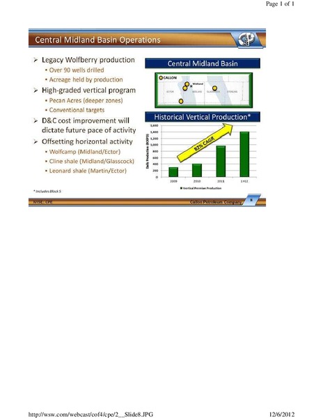 CAPITAL ONE SOUTHCOAST ENERGY CONFERENCE – Callon Petroleum Co. – slide 8