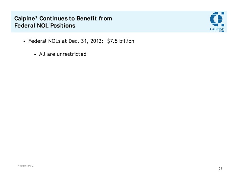 Investor Meetings – Calpine Corp. – slide 30