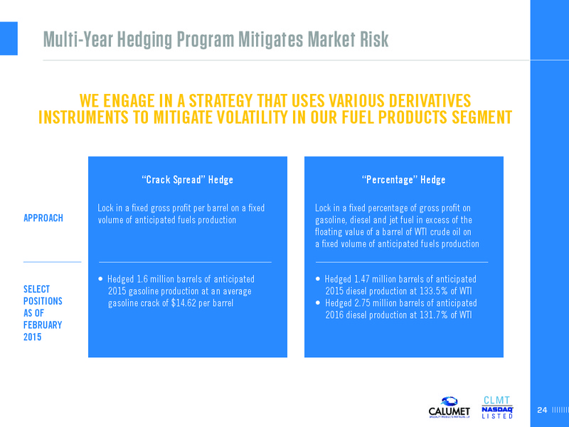 SCOTIA HOWARD WEIL ENERGY CONFERENCE – Calumet Specialty Products Partners Lp – slide 24
