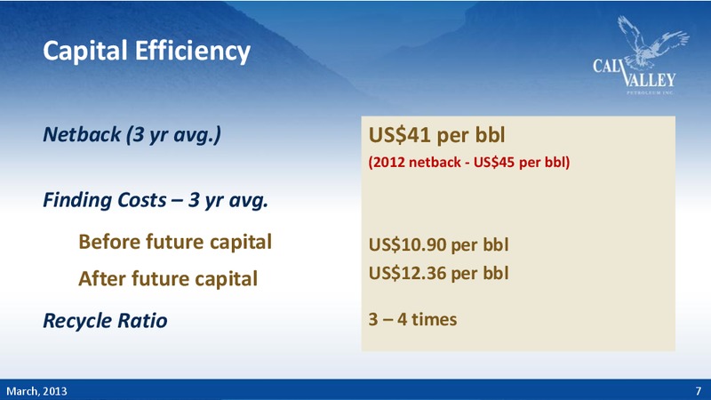 CORPORATE PRESENTATION – Calvalley Petroleum Inc. – slide 5