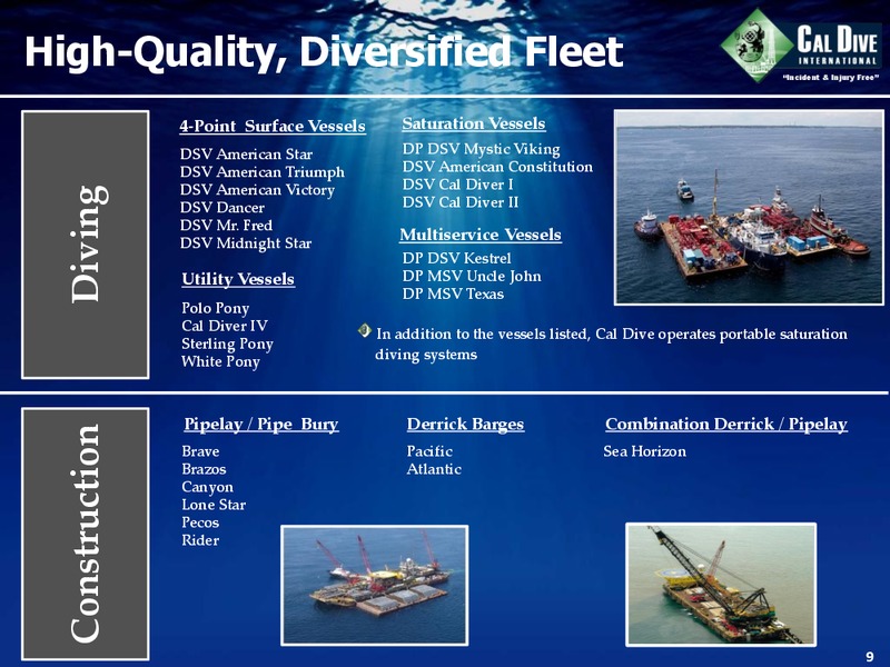 CAPITAL ONE SOUTHCOAST 7TH ANNUAL ENERGY CONFERENCE – Cal Dive International – slide 9